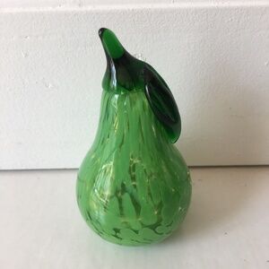 Vintage Green Glass Pear